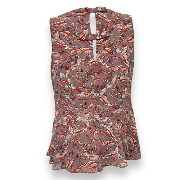 Cabi Womens Floral Sleeveless V-Neck Top M Polyester Red & Gray - Picture 3 of 9